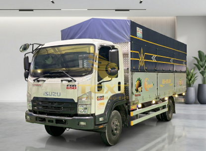 ISUZU FRR650 THÙNG MUI BẠT 6m7